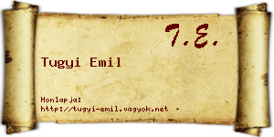 Tugyi Emil névjegykártya